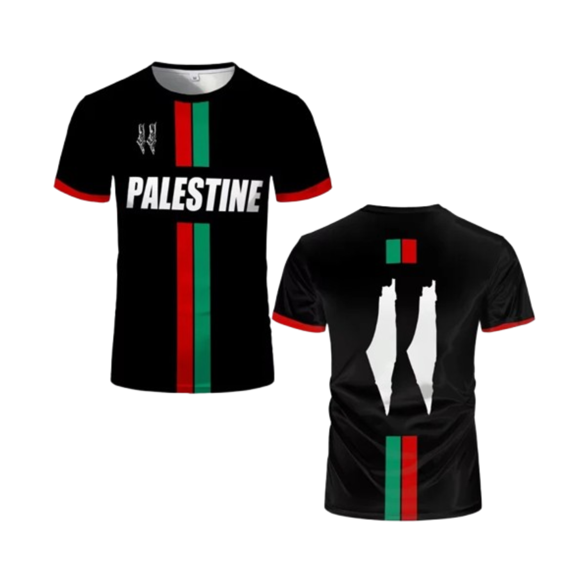 Maillot de foot palestine noir à bandes Maillot de foot palestine noir à bandes