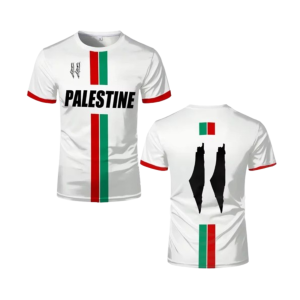 Maillot de foot palestine blanc à bandes