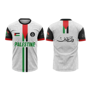 Maillot de foot palestine blanc avec drapeaux
