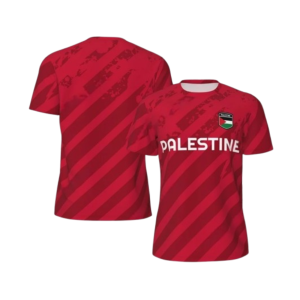Maillot de foot palestine rouge à bandes