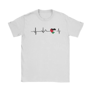 T-shirt blanc coeur palestine